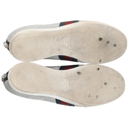 GUCCI Sneakers Shoes Low-Cut Sherry Line EU 43.5 US 10 Silver Authentic