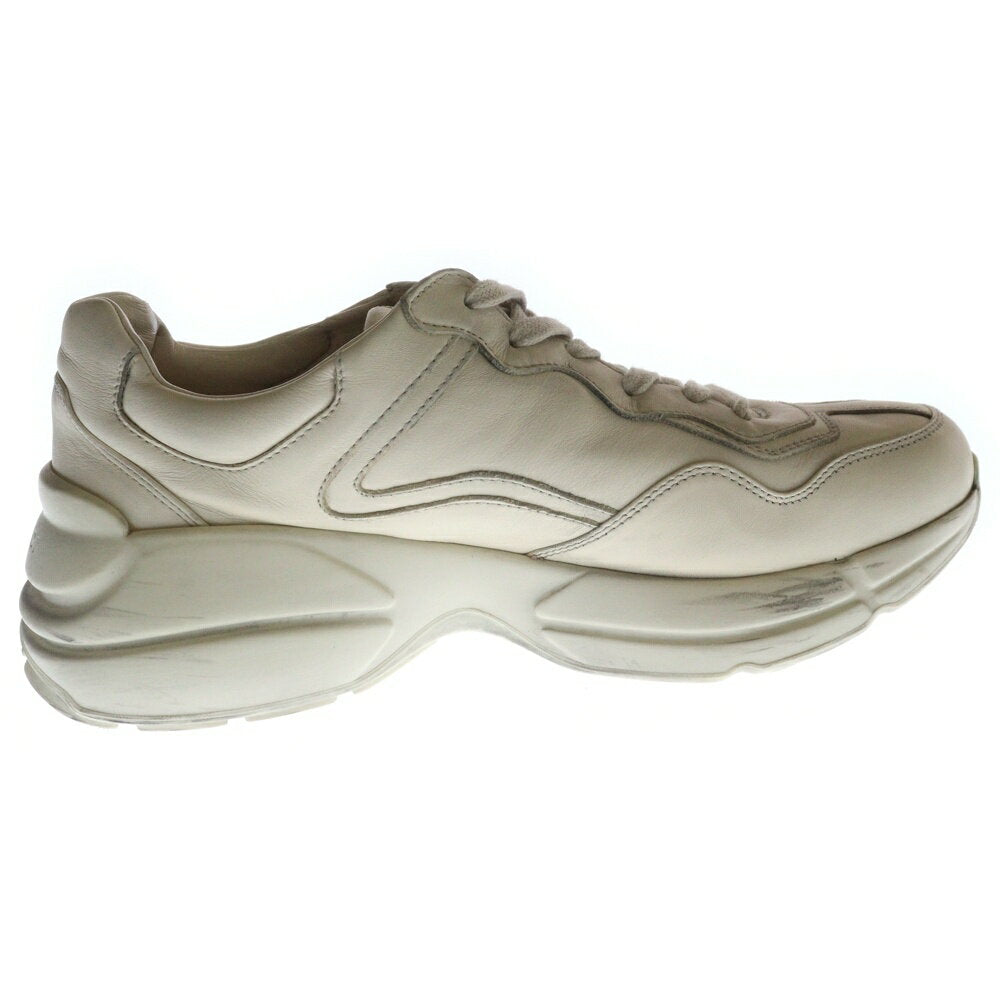 GUCCI RHYTON Sneakers Shoes Low-Cut EU 41.5 US 8 Leather White Authentic