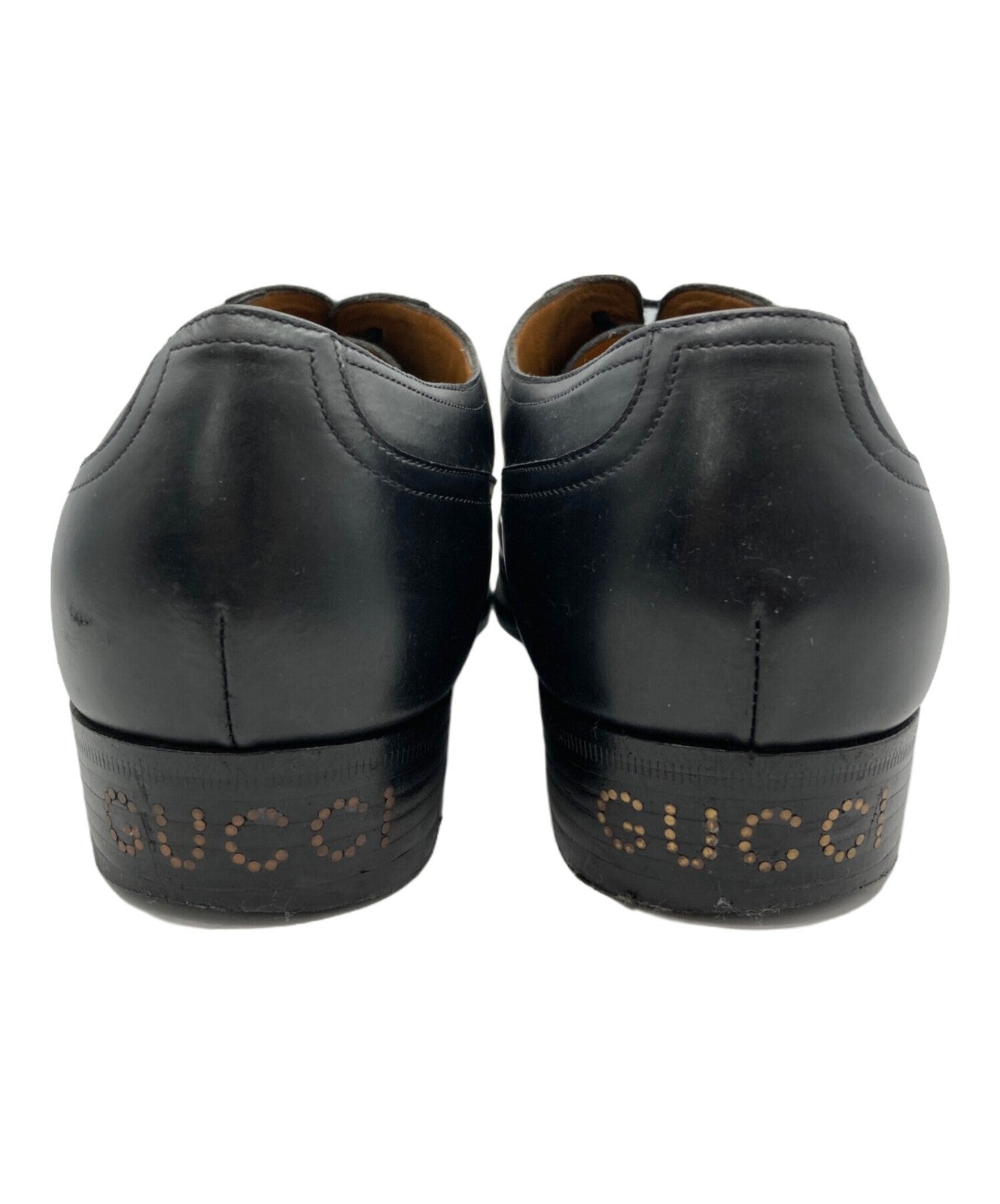 GUCCI Heel logo straight tip shoes EU 43 US 9.5 Black Authentic
