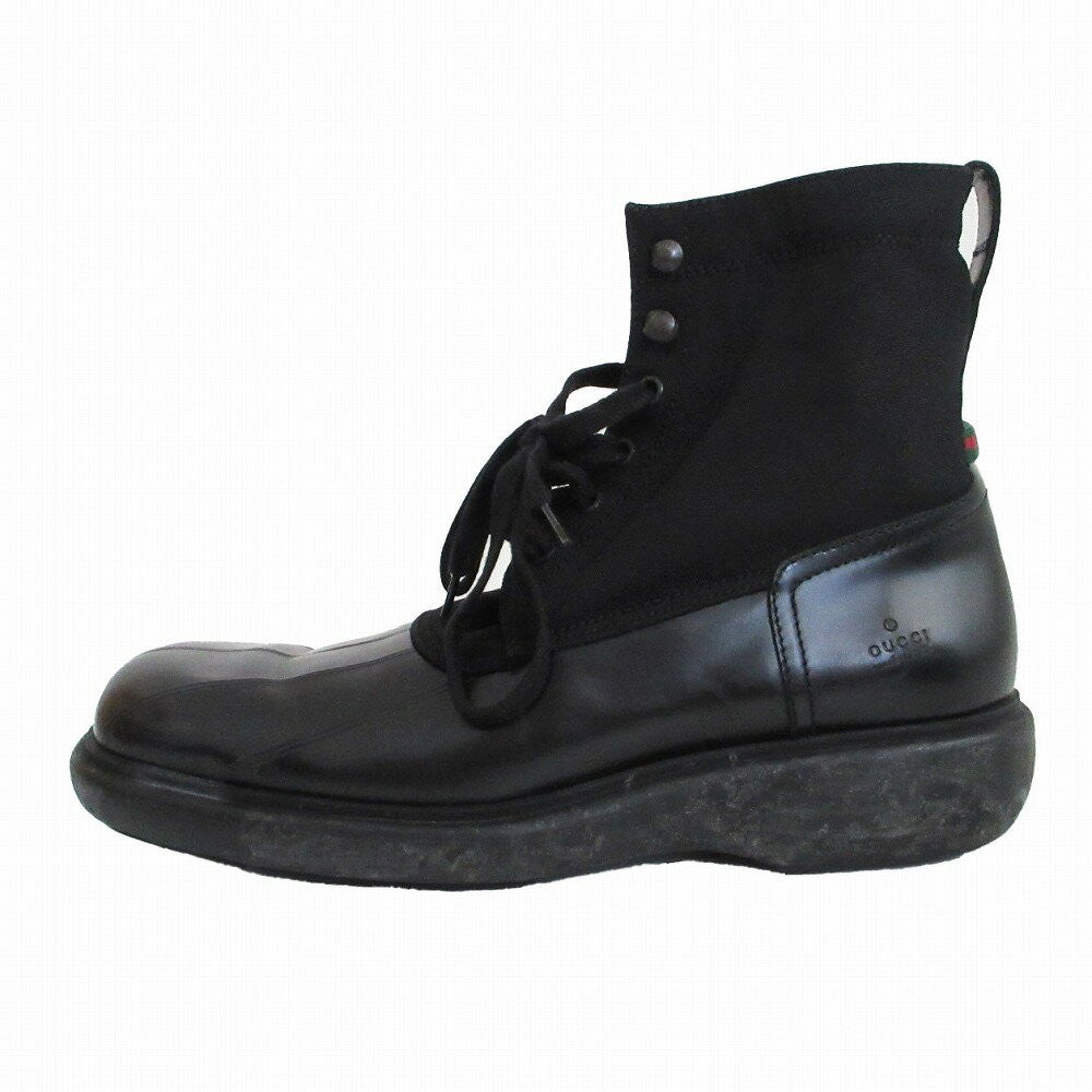 GUCCI Boots Shoes Sherry Line EU 42.5 US 9.0 Black Authentic