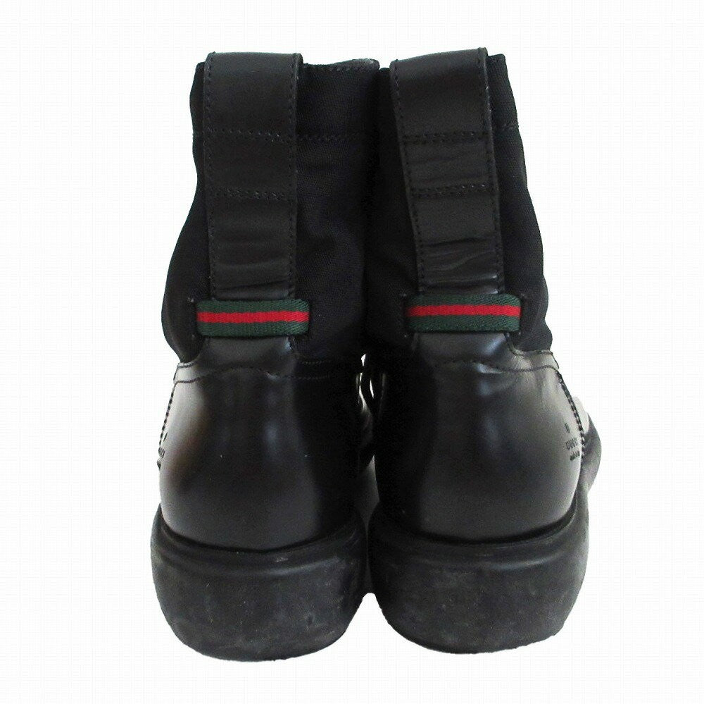 GUCCI Boots Shoes Sherry Line EU 42.5 US 9.0 Black Authentic