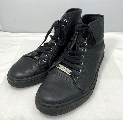 GUCCI Sneakers Shoes High-cut EU 41 US 7.5 Black Authentic
