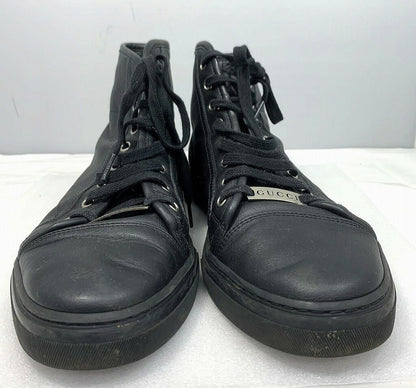 GUCCI Sneakers Shoes High-cut EU 41 US 7.5 Black Authentic