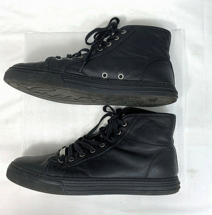 GUCCI Sneakers Shoes High-cut EU 41 US 7.5 Black Authentic