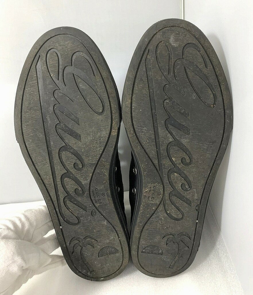 GUCCI Sneakers Shoes High-cut EU 41 US 7.5 Black Authentic
