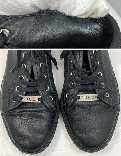 GUCCI Sneakers Shoes High-cut EU 41 US 7.5 Black Authentic