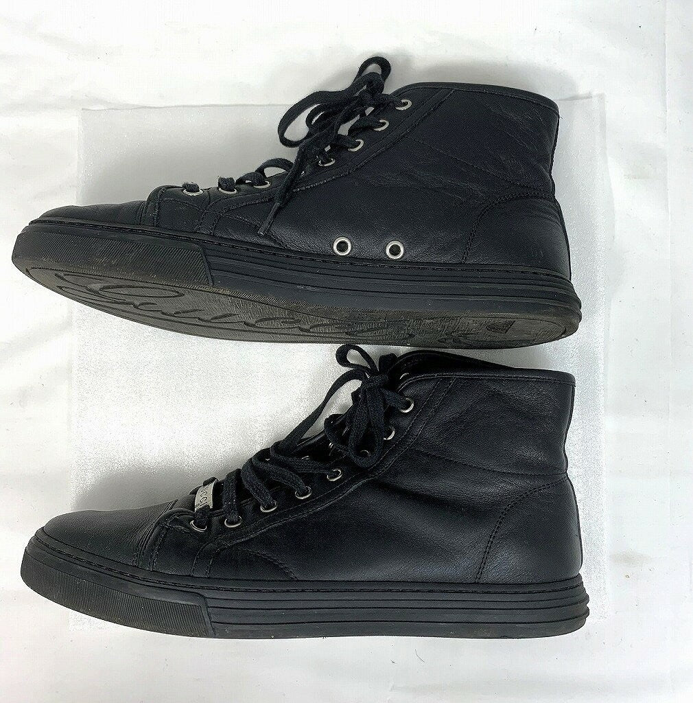GUCCI Sneakers Shoes High-cut EU 41 US 7.5 Black Authentic