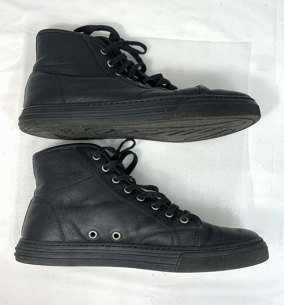GUCCI Sneakers Shoes High-cut EU 41 US 7.5 Black Authentic