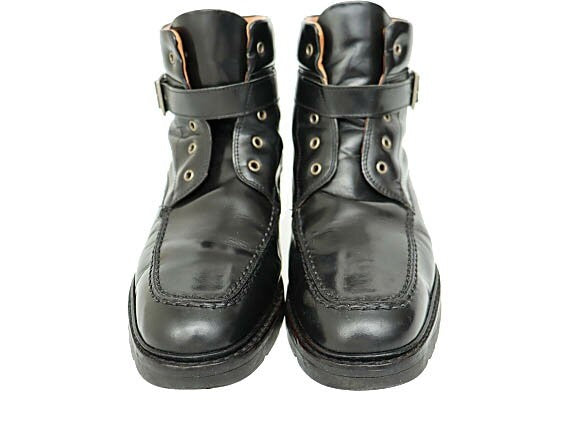 GUCCI Boots Shoes Lace-up EU 43.5 US 10 Leather Black Authentic