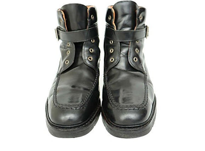 GUCCI Boots Shoes Lace-up EU 43.5 US 10 Leather Black Authentic