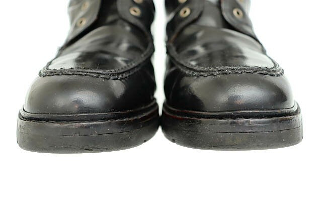 GUCCI Boots Shoes Lace-up EU 43.5 US 10 Leather Black Authentic