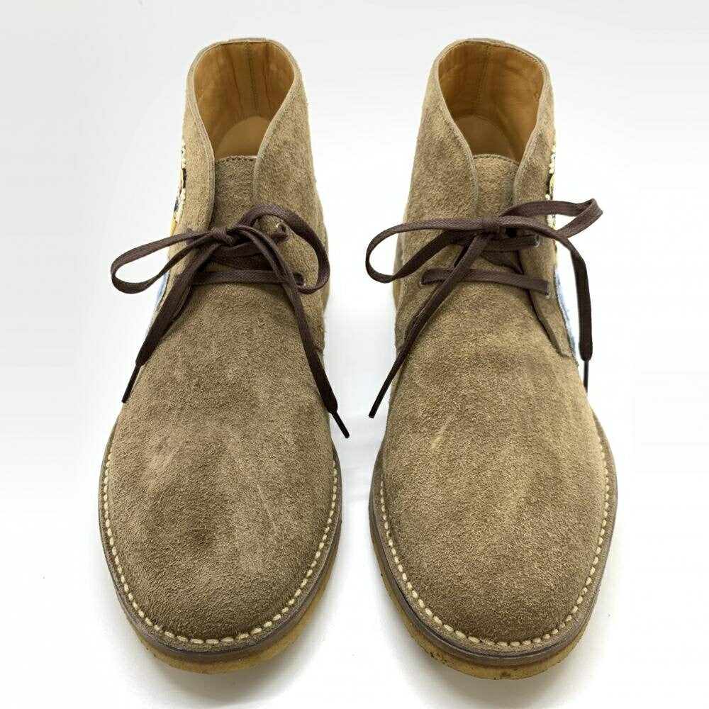GUCCI Boots Shoes Tiger EU 44 US 10.5 Suede Beige Brown Authentic