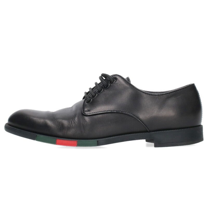 GUCCI Loafers Shoes Lace-up EU 41 US 7.5 Leather Dark Brown Authentic