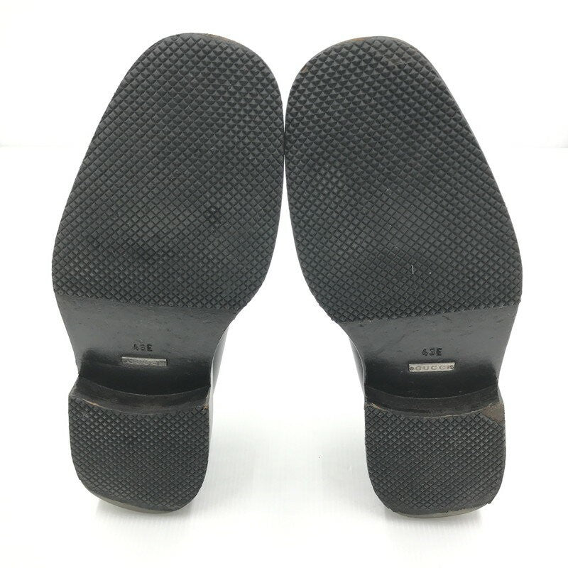 GUCCI Loafers Shoes EU 43 US 9.5 Leather Black Authentic