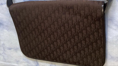 Christian Dior Shoulder Bag Purse 3way Trotter Canvas Leather Brown Authentic