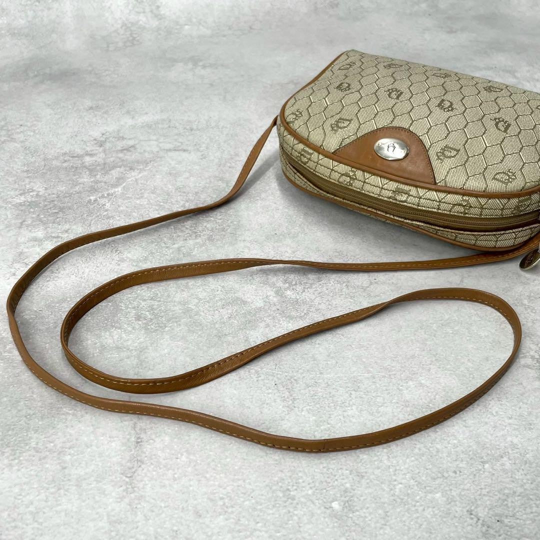 Christian Dior Shoulder Bag Purse Honeycomb PVC Leather Beige Authentic