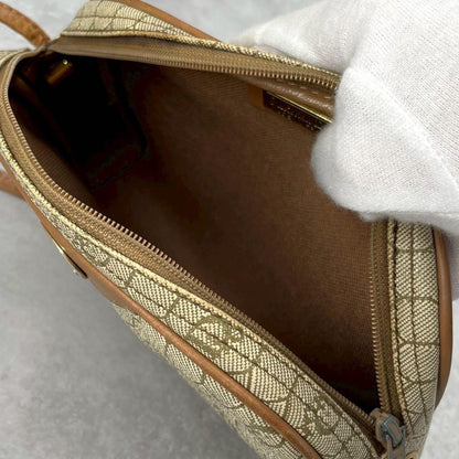 Christian Dior Shoulder Bag Purse Honeycomb PVC Leather Beige Authentic
