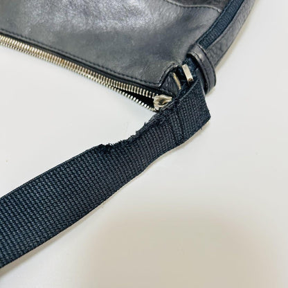 Christian Dior Shoulder Bag Purse Trotter Canvas Leather Black Authentic