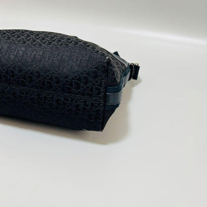 Christian Dior Shoulder Bag Purse Trotter Canvas Leather Black Authentic