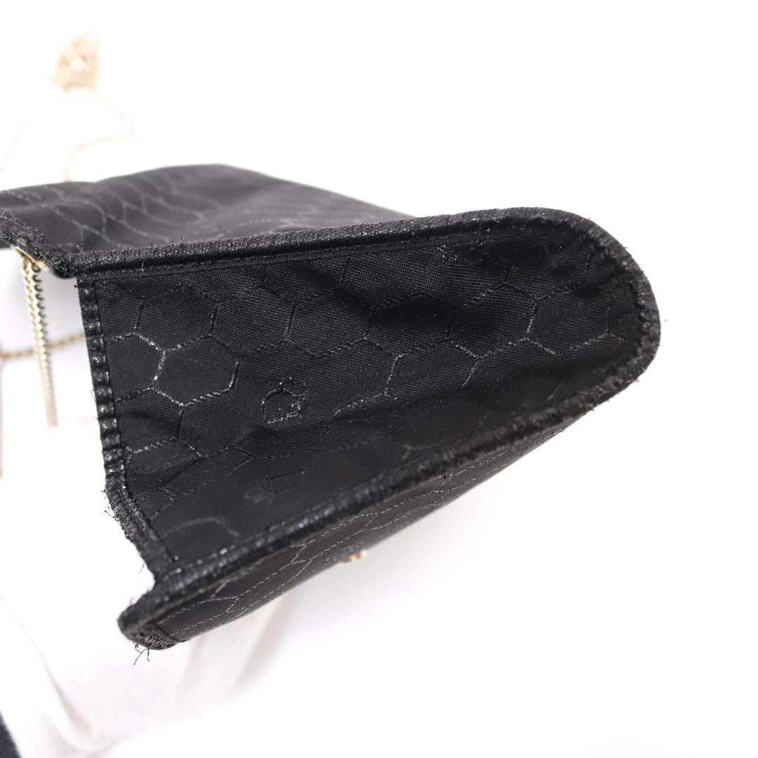 Christian Dior Shoulder Bag Purse Honeycomb Chain Black Authentic