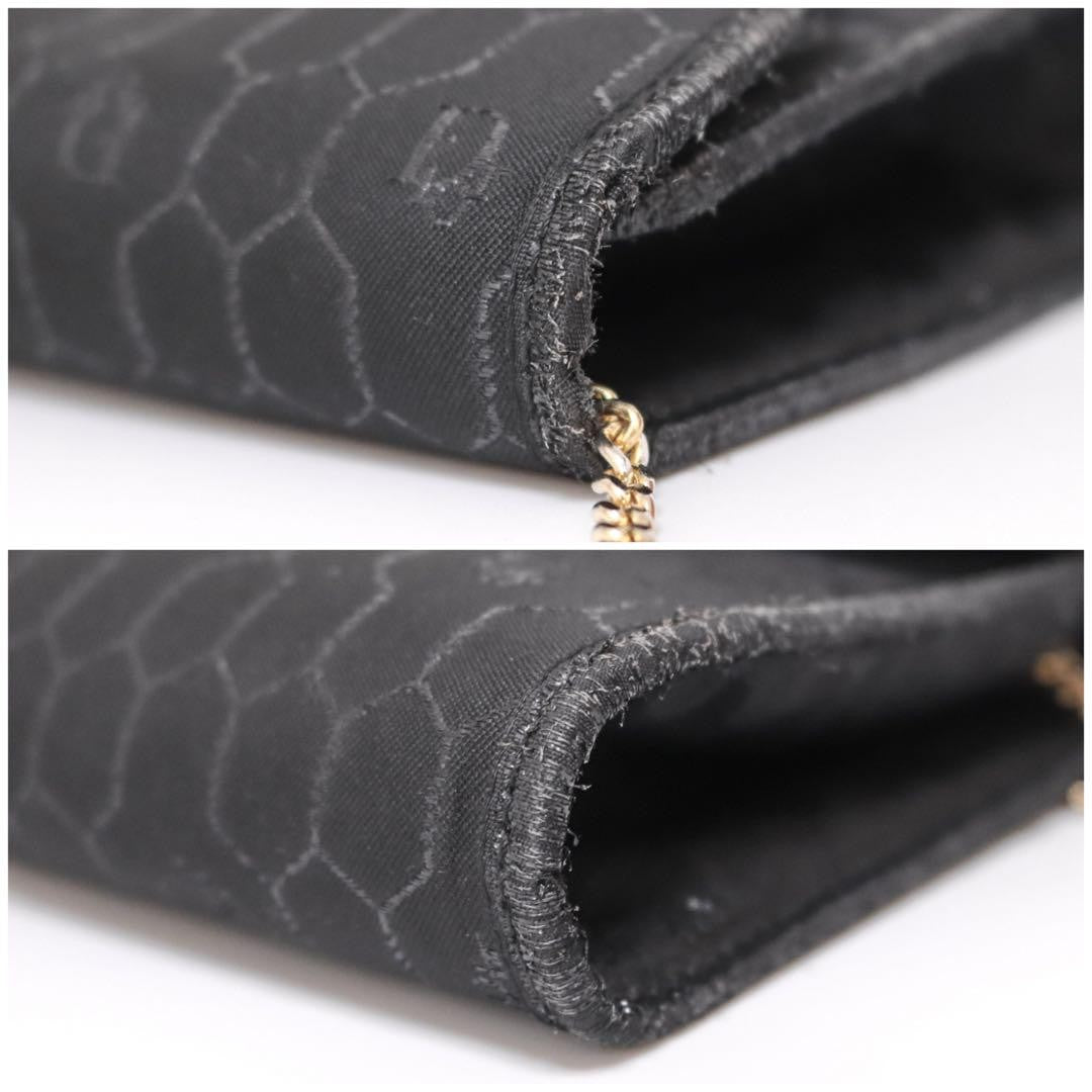 Christian Dior Shoulder Bag Purse Honeycomb Chain Black Authentic