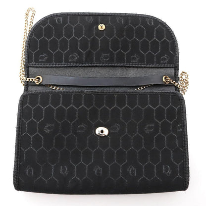 Christian Dior Shoulder Bag Purse Honeycomb Chain Black Authentic