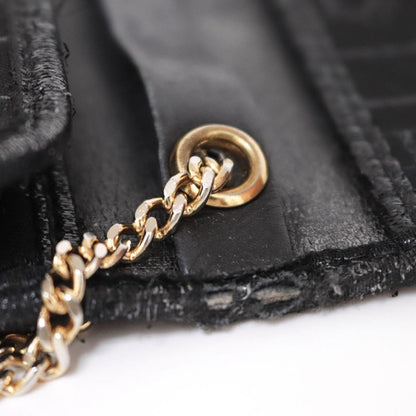 Christian Dior Shoulder Bag Purse Honeycomb Chain Black Authentic