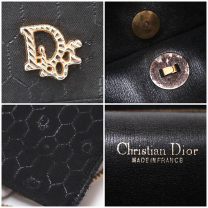 Christian Dior Shoulder Bag Purse Honeycomb Chain Black Authentic