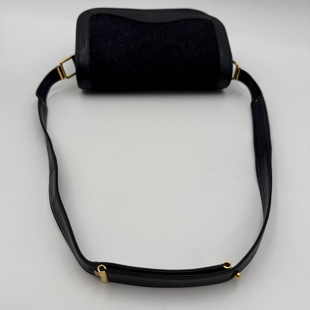 Christian Dior Shoulder Bag Purse Trotter Suede Leather Dark Navy Authentic