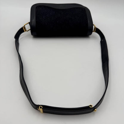 Christian Dior Shoulder Bag Purse Trotter Suede Leather Dark Navy Authentic