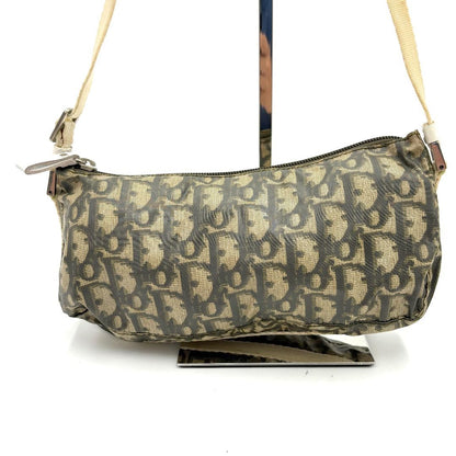 Christian Dior Shoulder Bag Purse Accessory Pouch Trotter Nylon Navy Authentic