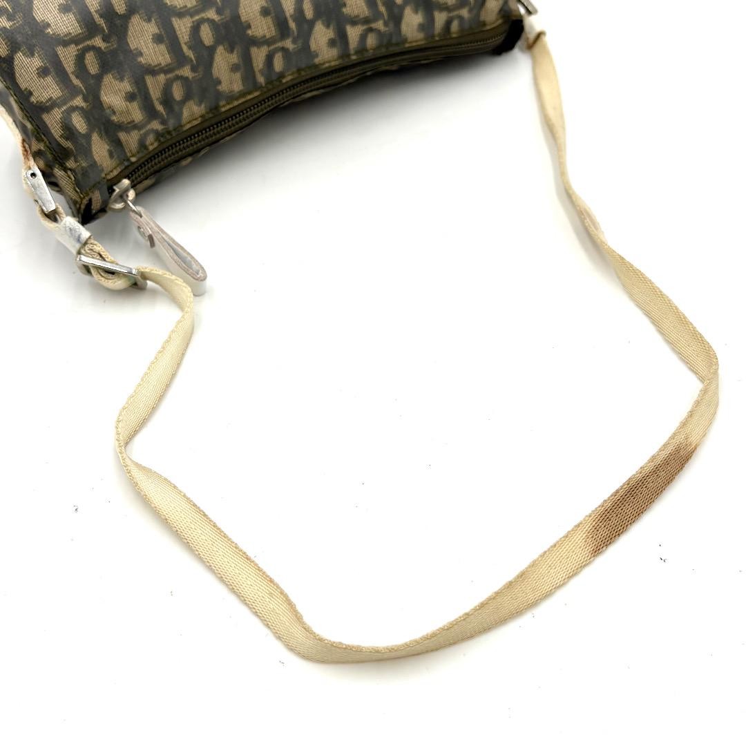Christian Dior Shoulder Bag Purse Accessory Pouch Trotter Nylon Navy Authentic