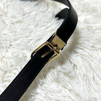 Christian Dior Shoulder Bag Purse CD Leather Black Authentic