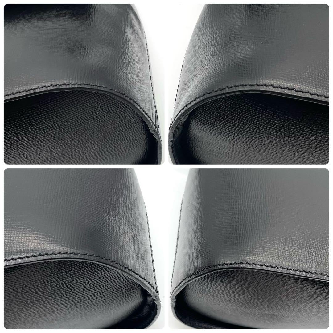 Christian Dior Shoulder Bag Purse CD Leather Black Authentic