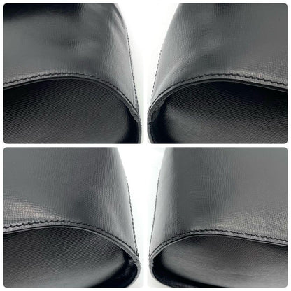 Christian Dior Shoulder Bag Purse CD Leather Black Authentic