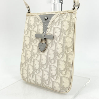 Christian Dior Shoulder Bag Purse Trotter Gray White Authentic