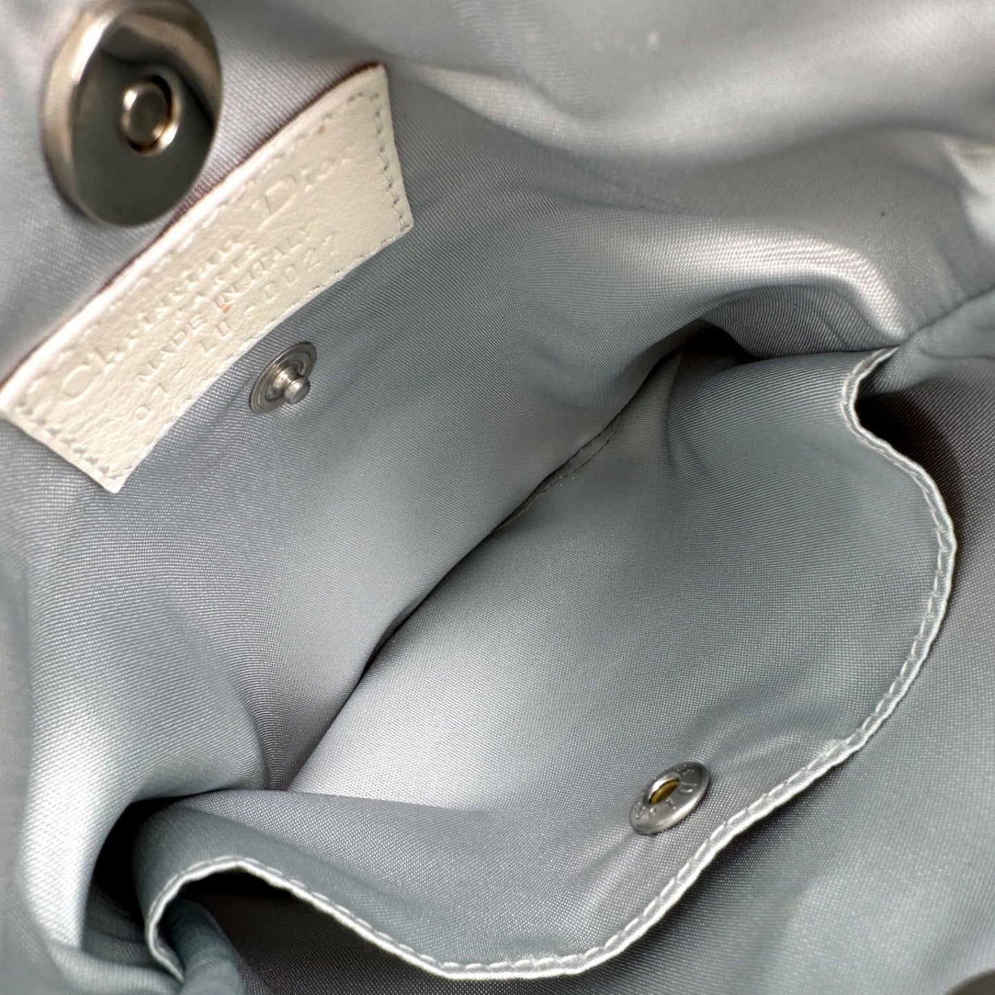Christian Dior Shoulder Bag Purse Trotter Gray White Authentic