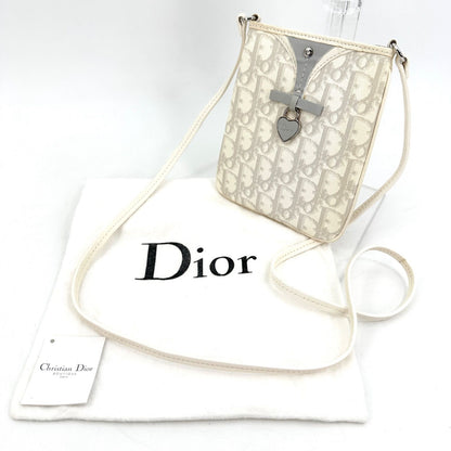 Christian Dior Shoulder Bag Purse Trotter Gray White Authentic