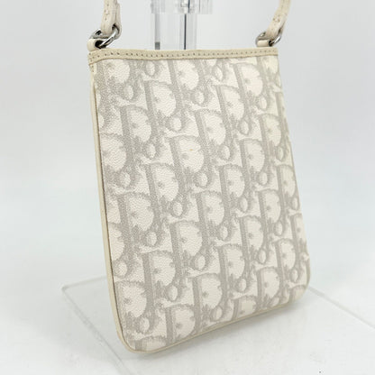 Christian Dior Shoulder Bag Purse Trotter Gray White Authentic