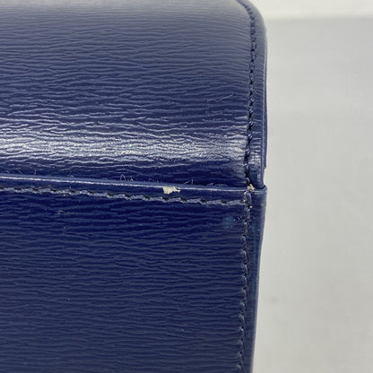 Christian Dior Hand Bag Tote Purse Leather Navy Authentic
