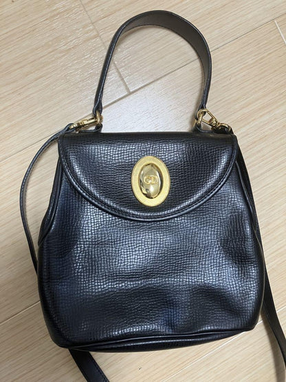 Christian Dior Hand Shoulder Bag Tote Purse 2way CD Leather Authentic