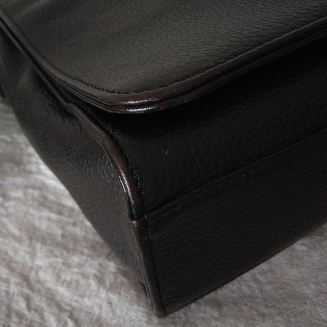 Montblanc Shoulder Bag Purse Leather Dark Brown Authentic