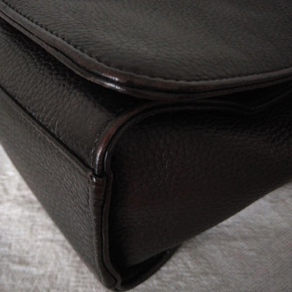 Montblanc Shoulder Bag Purse Leather Dark Brown Authentic