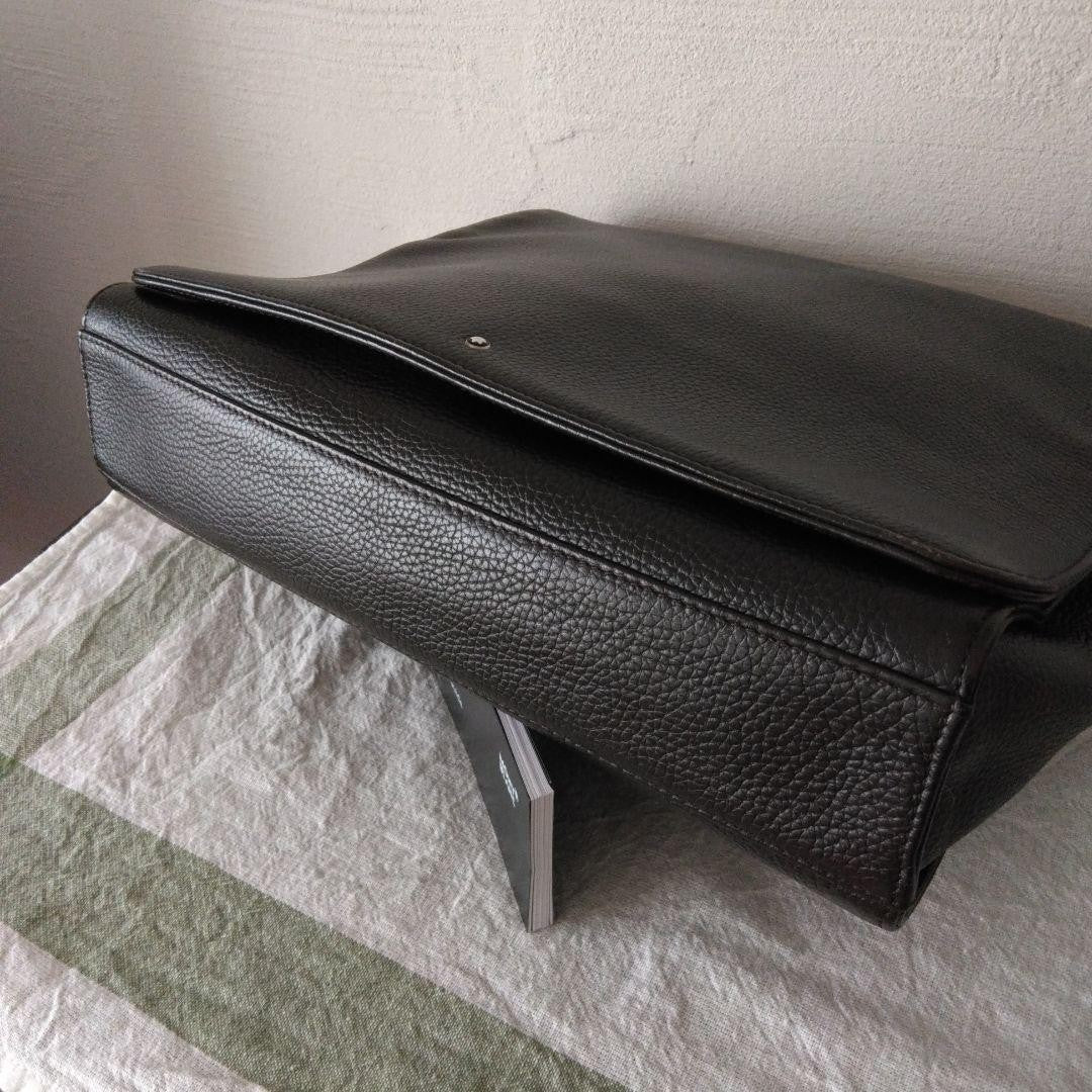 Montblanc Shoulder Bag Purse Leather Dark Brown Authentic