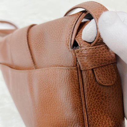 Valentino Garavani Shoulder Bag Purse Logo Leather Brown Authentic