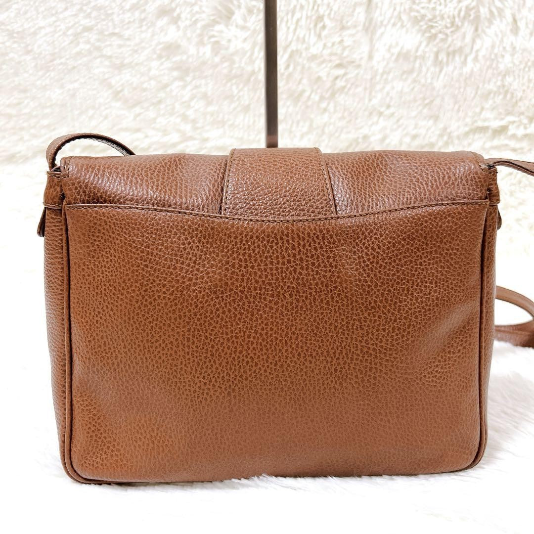 Valentino Garavani Shoulder Bag Purse Logo Leather Brown Authentic