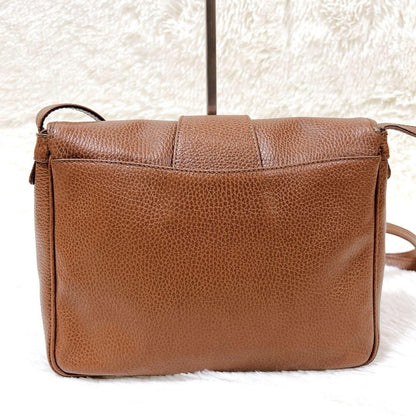 Valentino Garavani Shoulder Bag Purse Logo Leather Brown Authentic