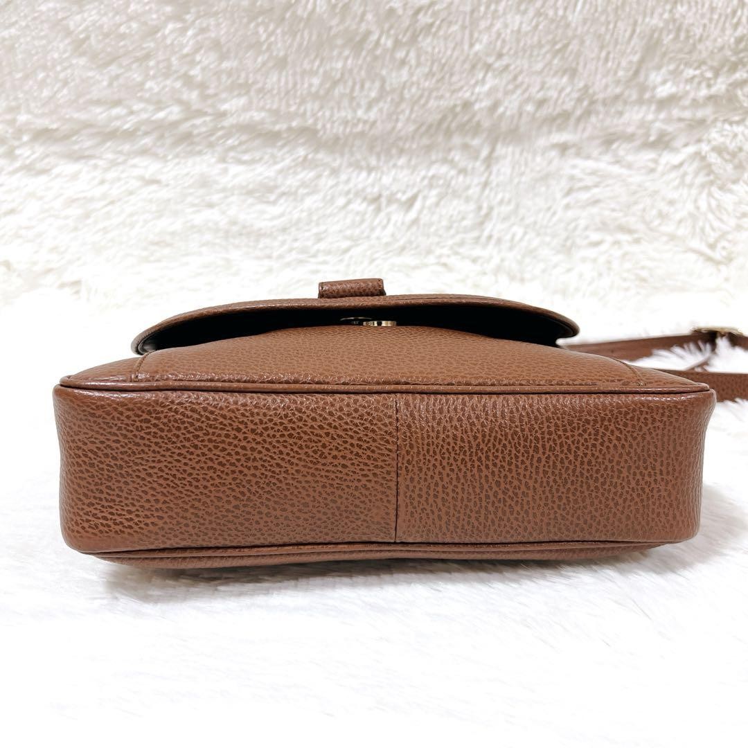 Valentino Garavani Shoulder Bag Purse Logo Leather Brown Authentic