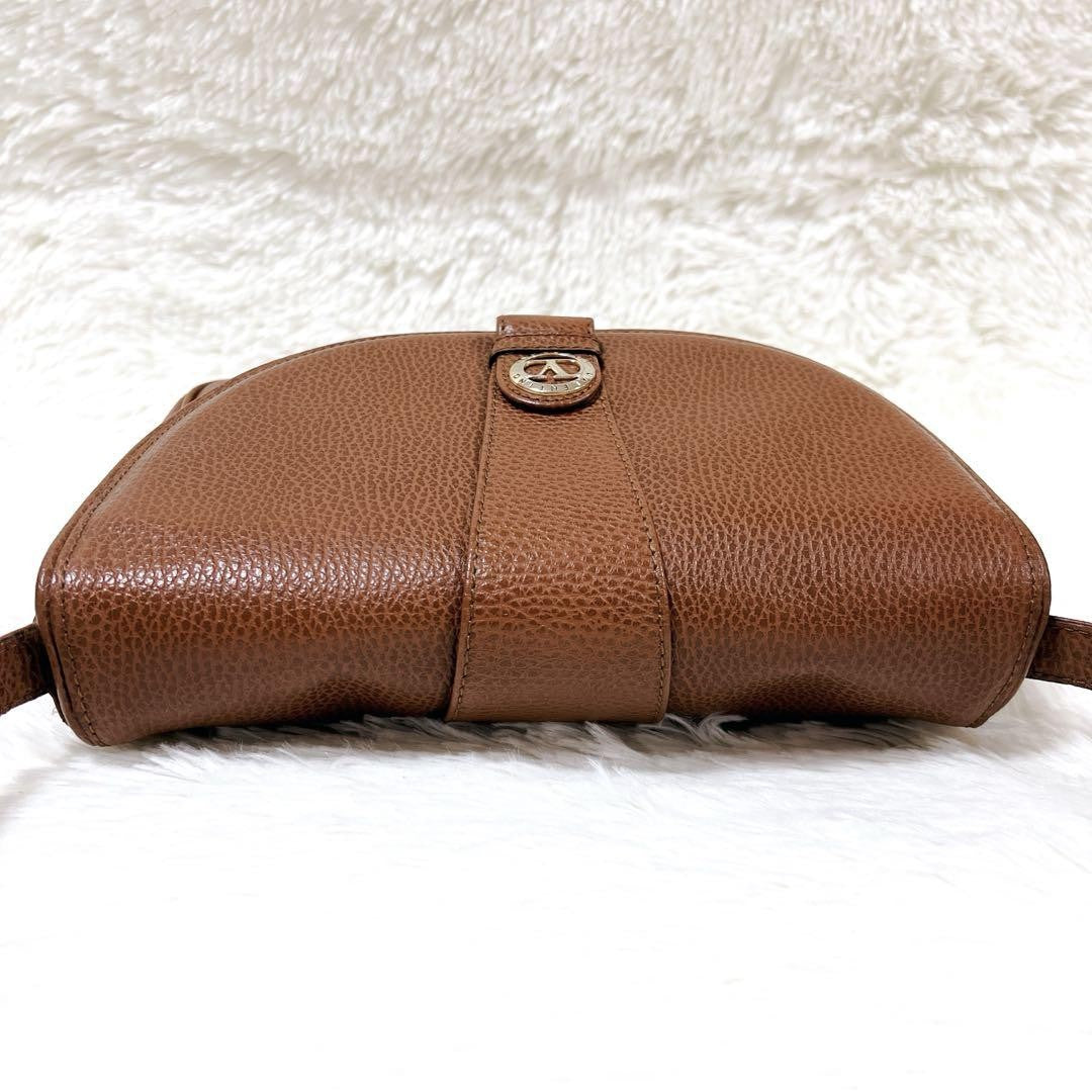 Valentino Garavani Shoulder Bag Purse Logo Leather Brown Authentic
