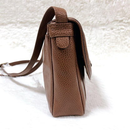 Valentino Garavani Shoulder Bag Purse Logo Leather Brown Authentic